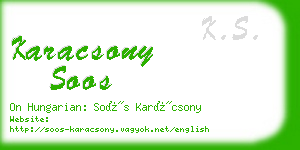 karacsony soos business card